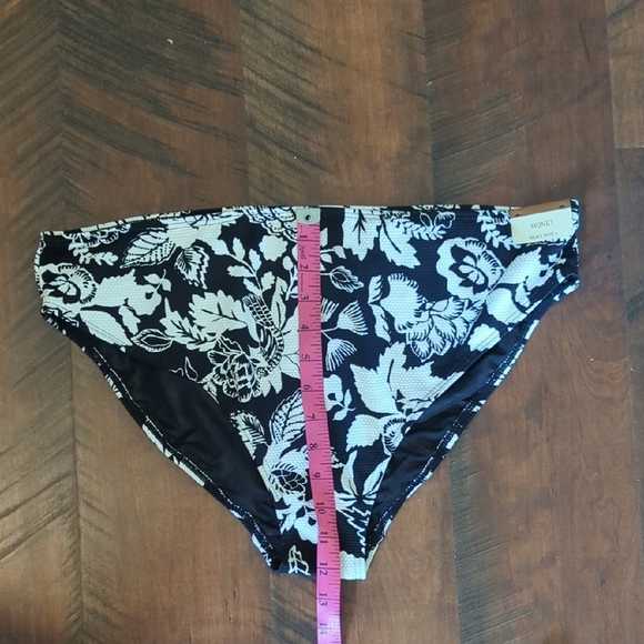NWT Artesands Monet Mid Rise Floral Black and White Bikini Bottom, US 14 - Picture 7 of 7